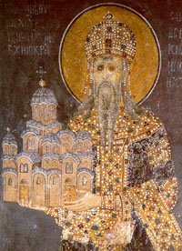 Grachanitsa: King Dragutin with the church