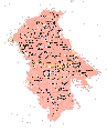 Mapa Srbije za vreme Cara Dusana